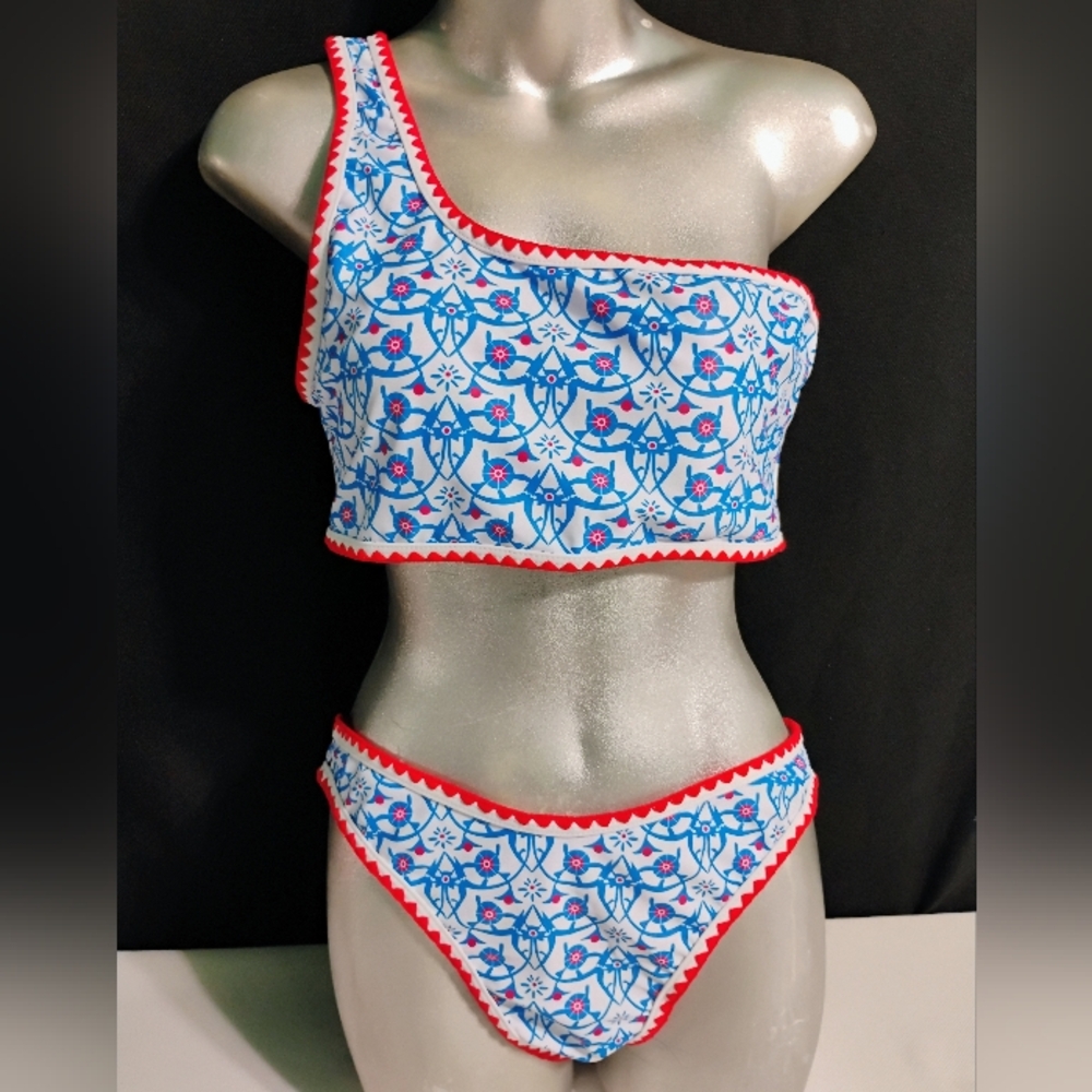 Unbranded Multicolor 2 Piece Bikini Set Sz L Cheeky Bottom